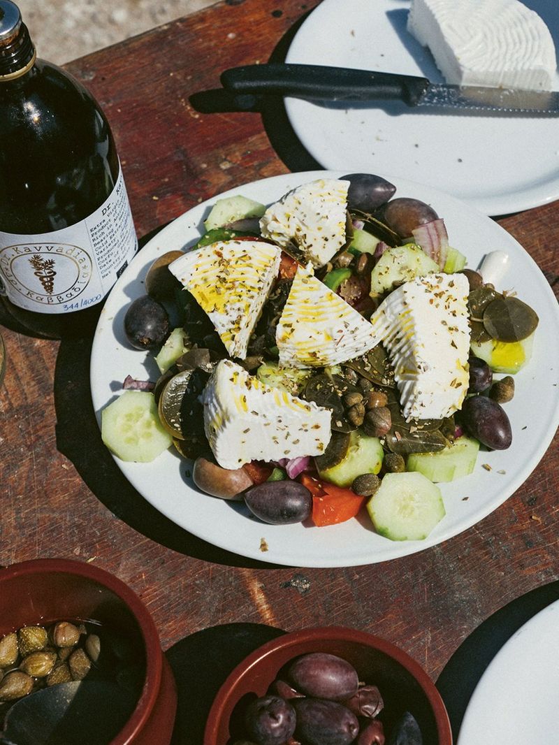 Yiayia Margarita's horiatiki (village salad) from Santorini