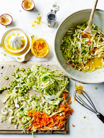 Sweetheart slaw with passion fruit dressing