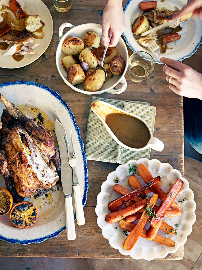 Cajun Roast Chicken, Veg & Gravy Chicken Recipes Jamie Oliver