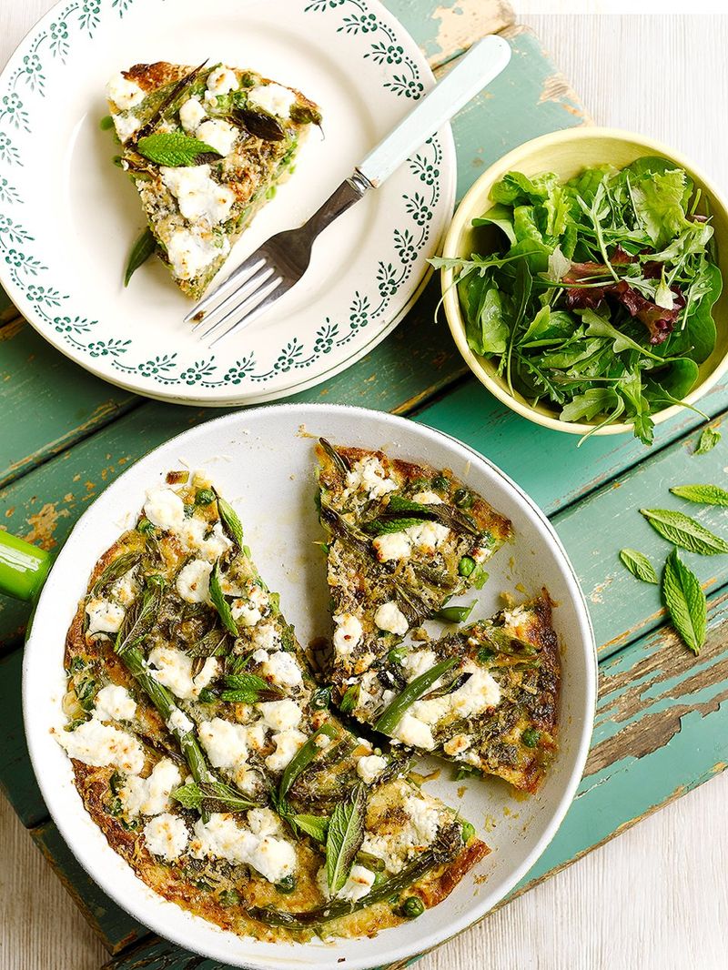Goat S Cheese Vegetable Frittata Cheese Recipes Jamie Oliver