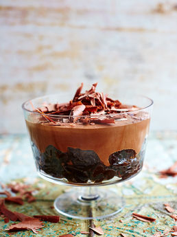 Chocolate mousse  with prunes