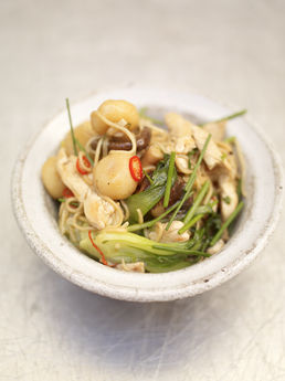 Chicken chow mein with bok choi &amp; water chestnuts