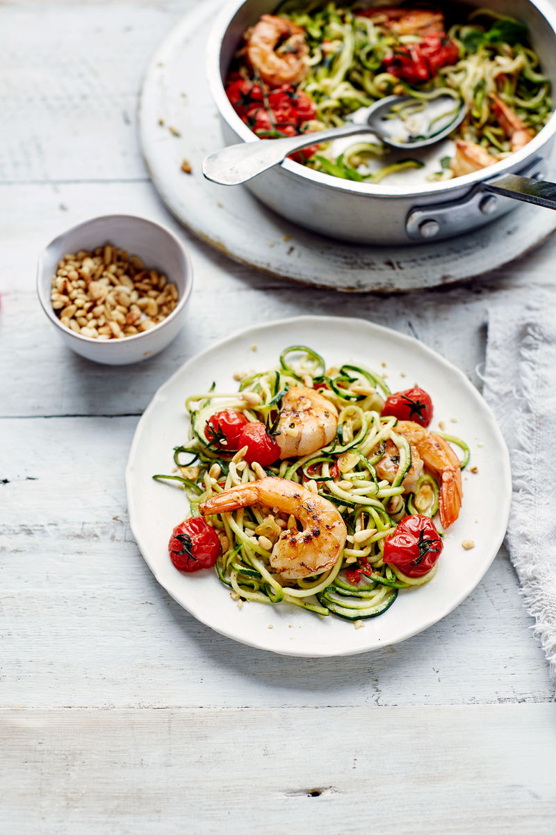 Lemony prawn courgetti | Vegetable recipes | Jamie magazine