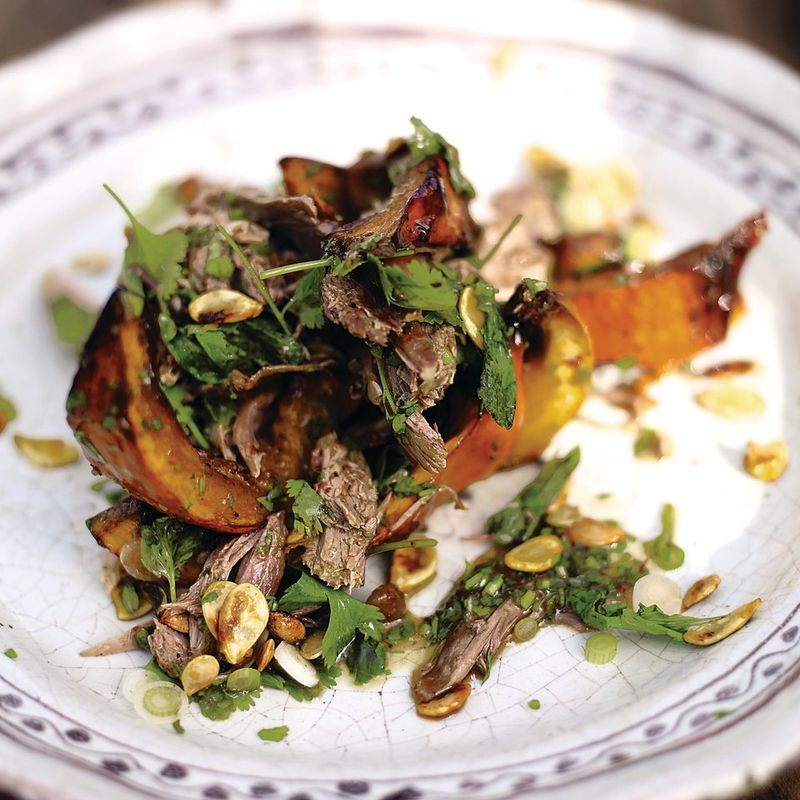 Asian squash salad with crispy duck image