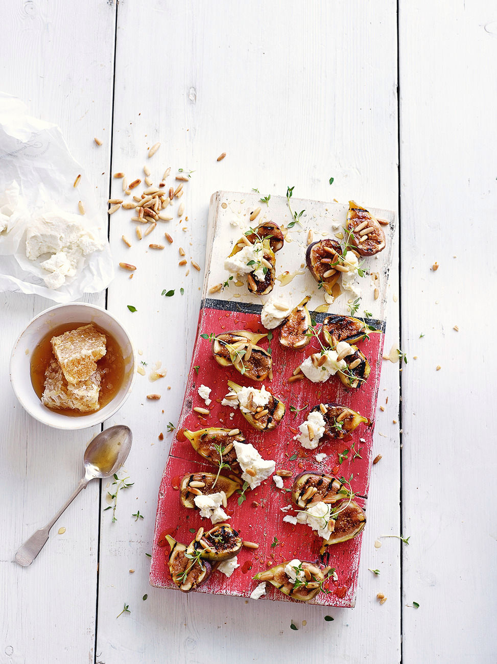 Figs with pine nuts & goat’s curd