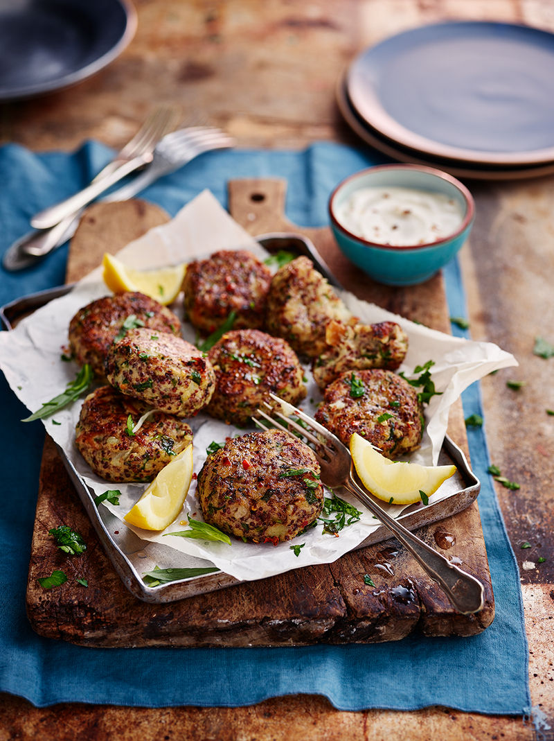 Smoked mackerel and red quinoa patties Fish recipes Jamie magazine