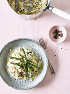 Crab & asparagus risotto