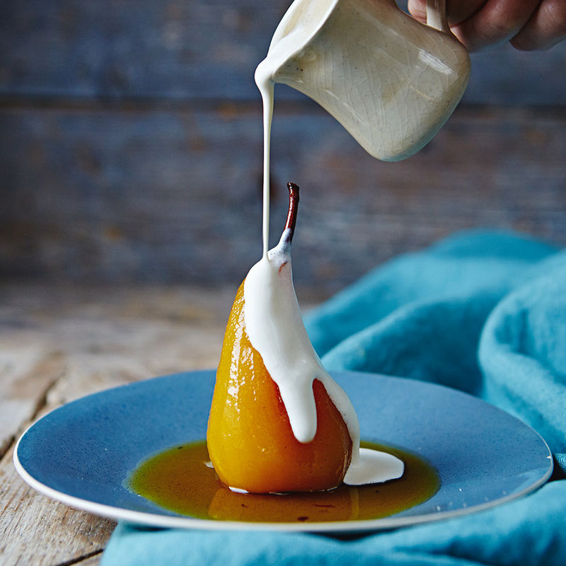 Saffron-poached pears image