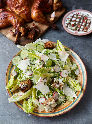 Ultimate roast chicken Caesar salad