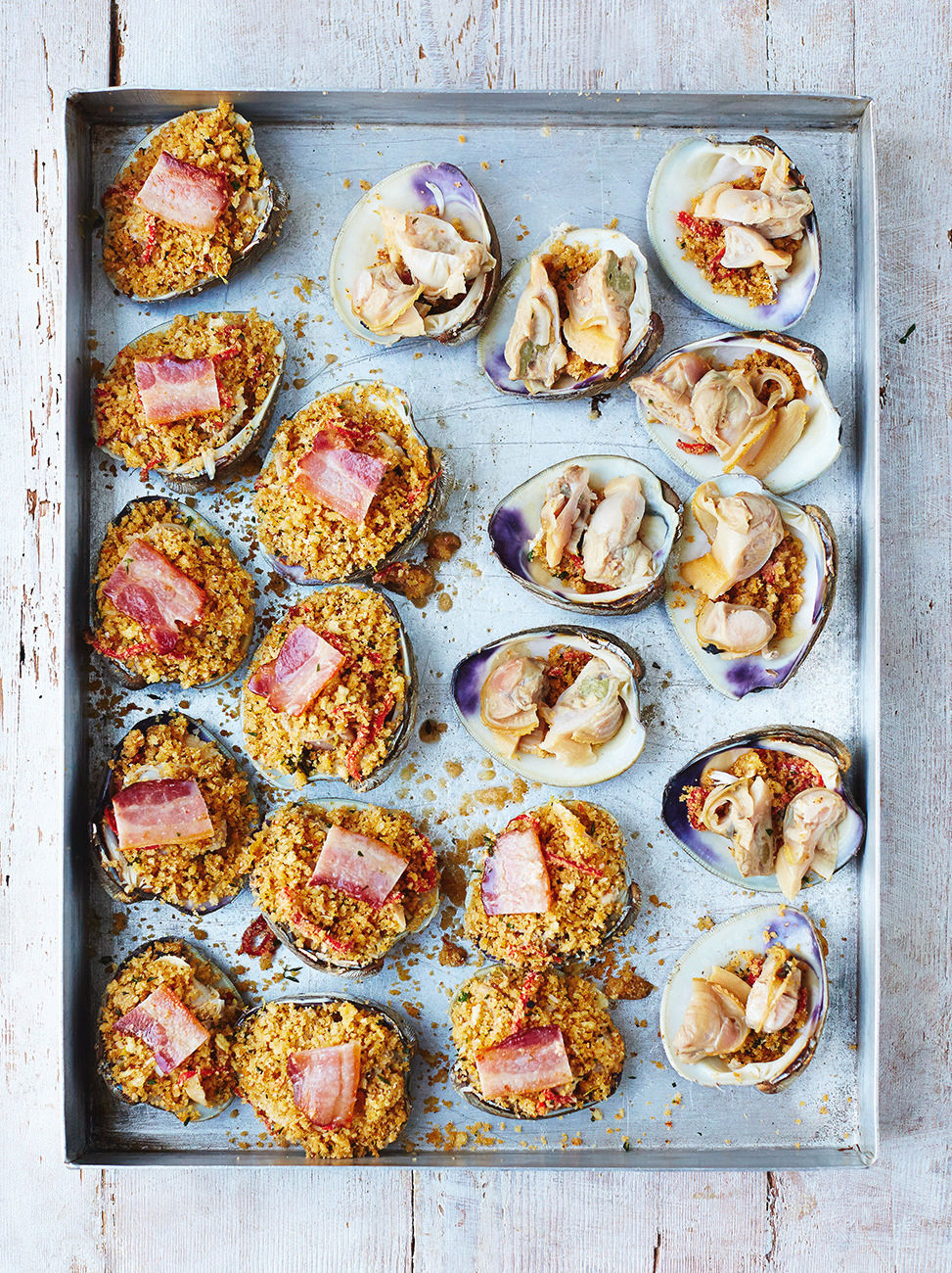 clams casino with bacon and cheese