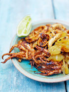 Squid with tamarind recado &amp; pineapple salsa