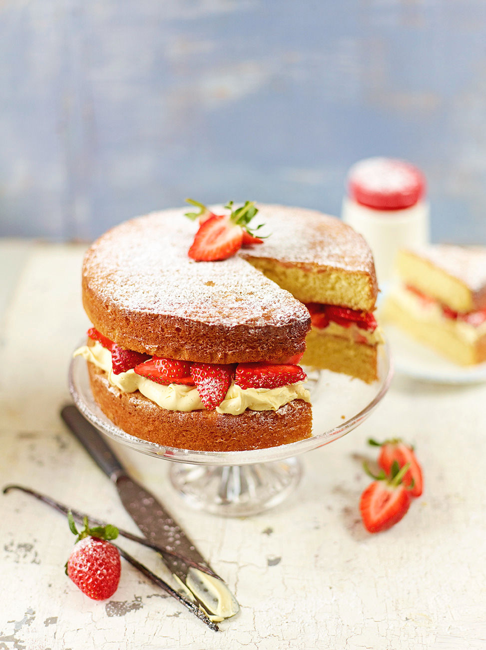 Easy Sponge Cake, Mascarpone Cream and Strawberry jam | My Kitchen Stories
