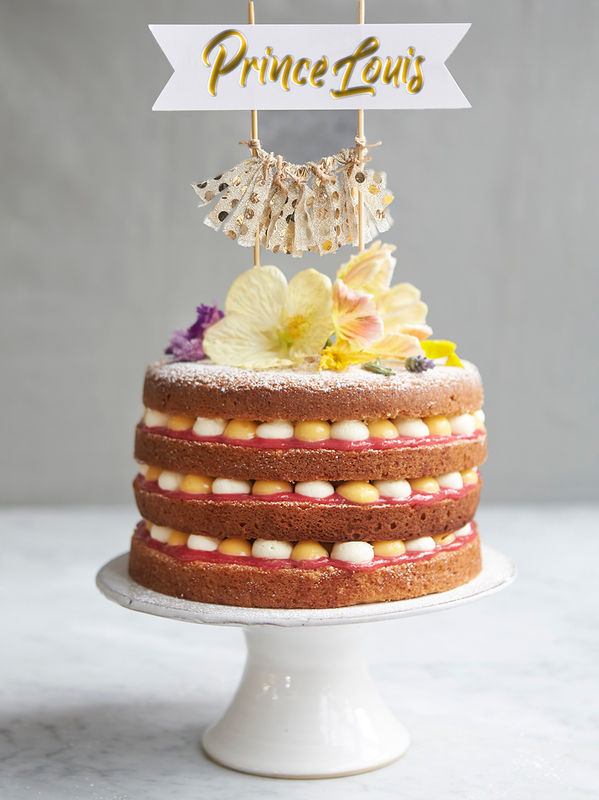 Louis' royal rhubarb & custard cake