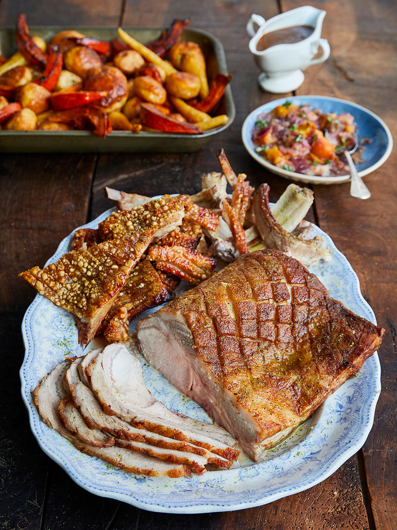Jamie S Epic Roast Pork Jamie Oliver Pork Recipes