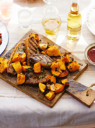 Grilled picanha with butternut squash