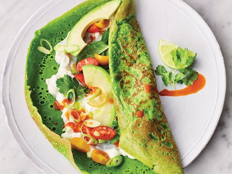 Super-green halloumi omelette recipe