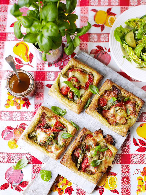 Puff pastry vegetable tartlets