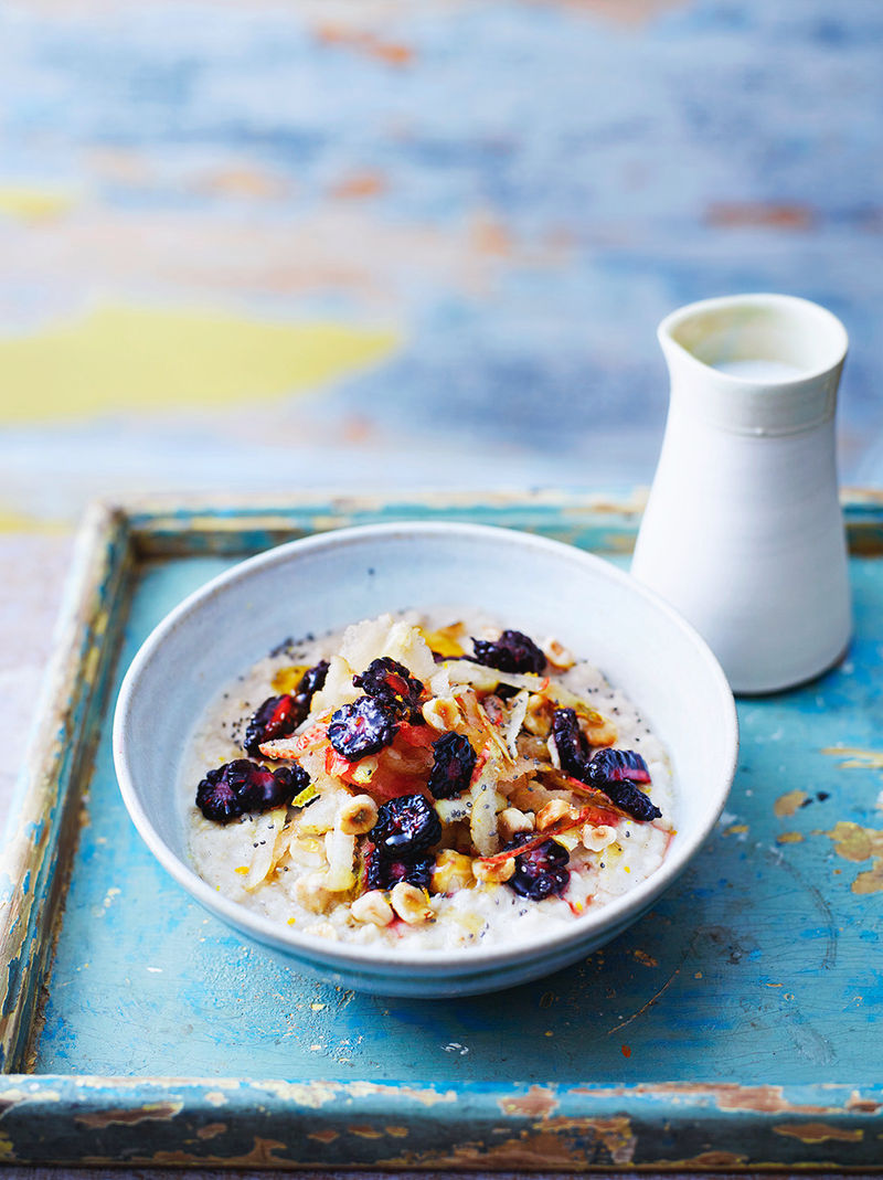 Four-grain coconut porridge with autumnal fruit | Fruit recipes | Jamie ...