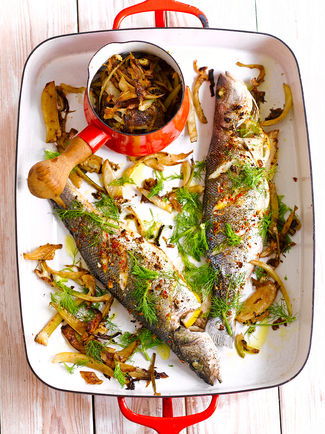Spiced sea bass with caramelised fennel | Fish recipes | Jamie magazine ...