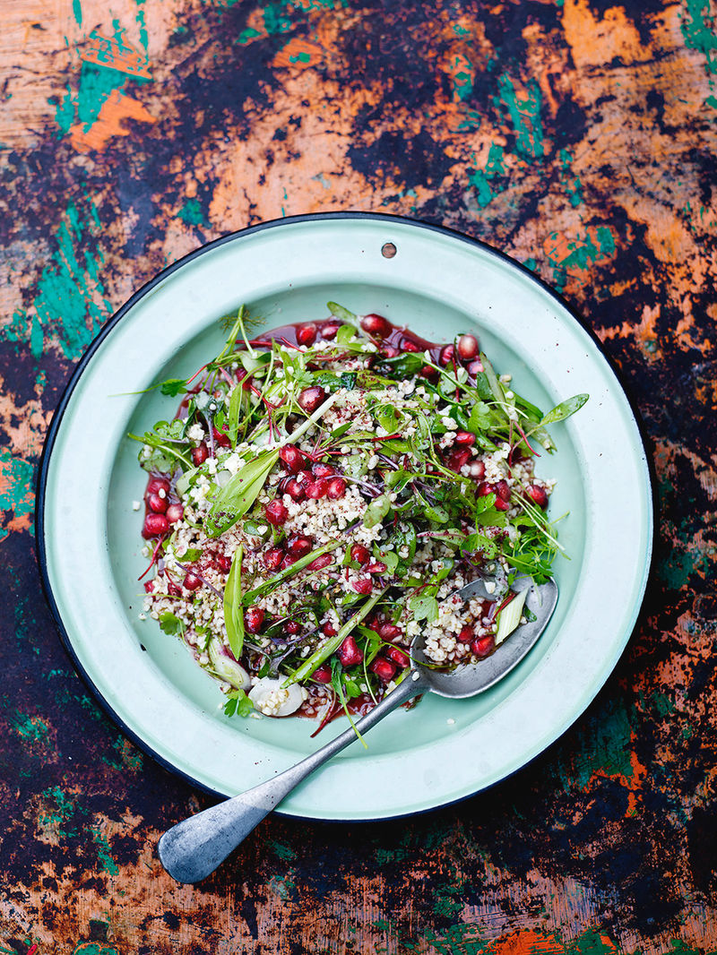 Herb tabbouleh with pomegranate & za’atar dressing