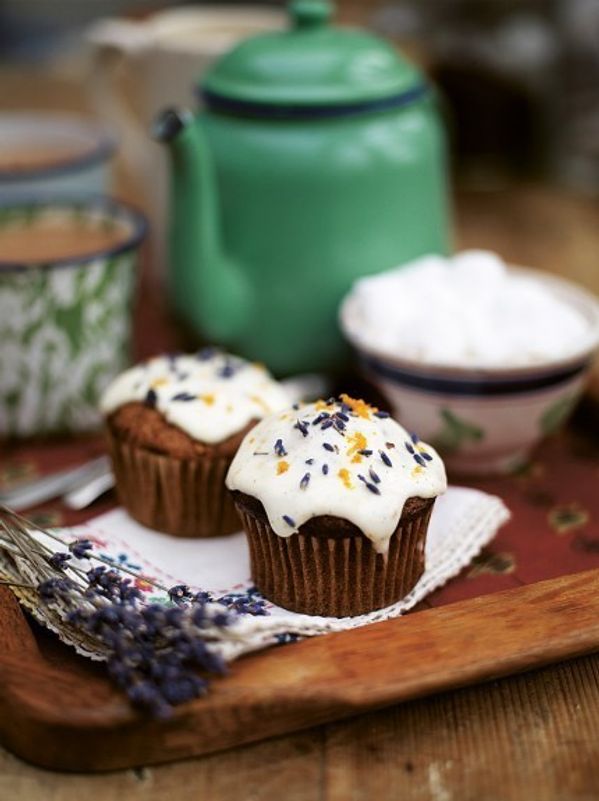 Butternut squash muffins with a frosty top