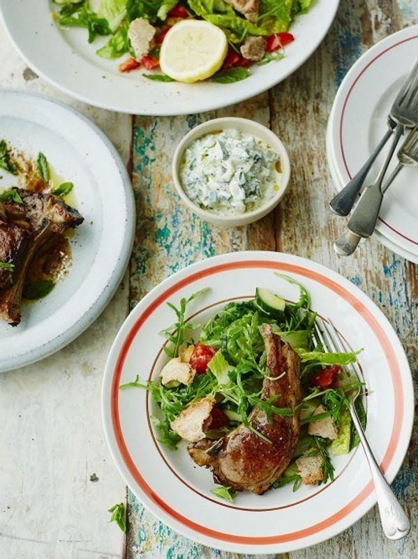Grilled lamb chops with fattoush