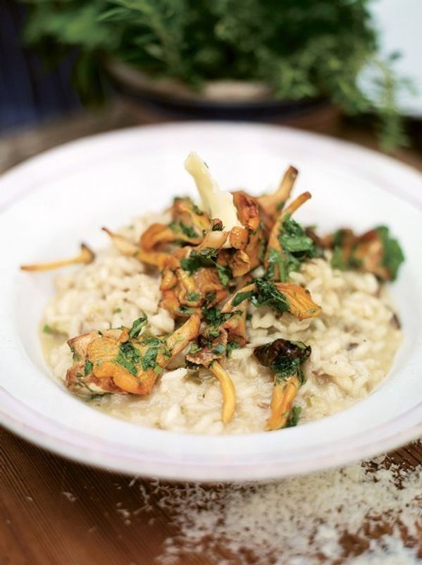 Grilled mushroom risotto