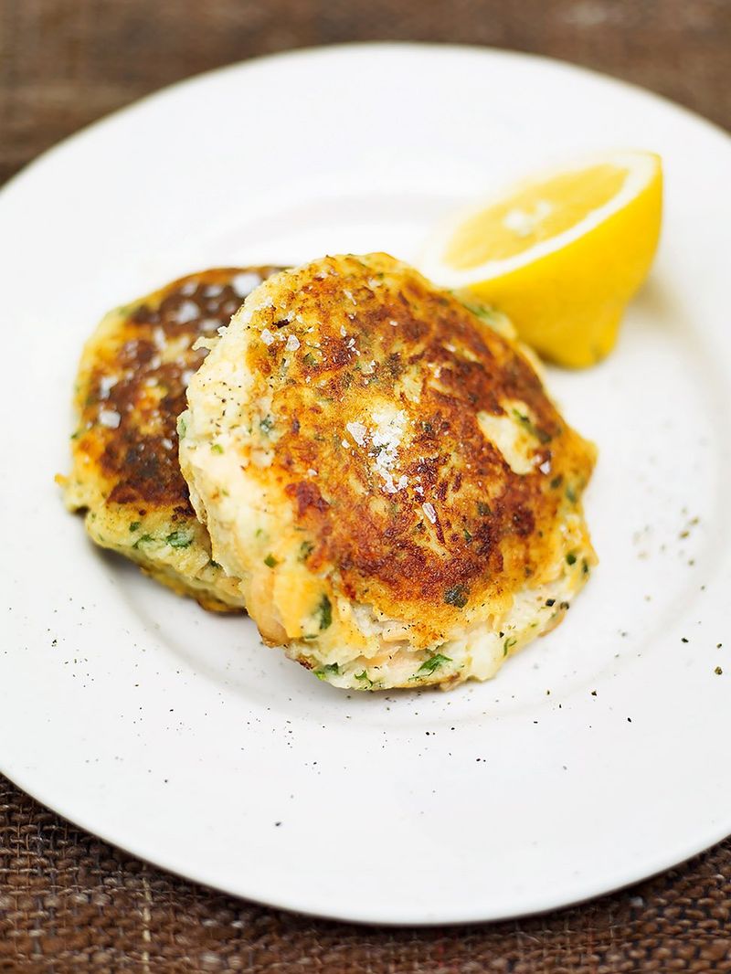 Pea & salmon fishcake recipe | Jamie Oliver recipes
