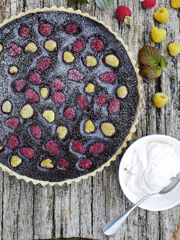 Chocolate & raspberry tart