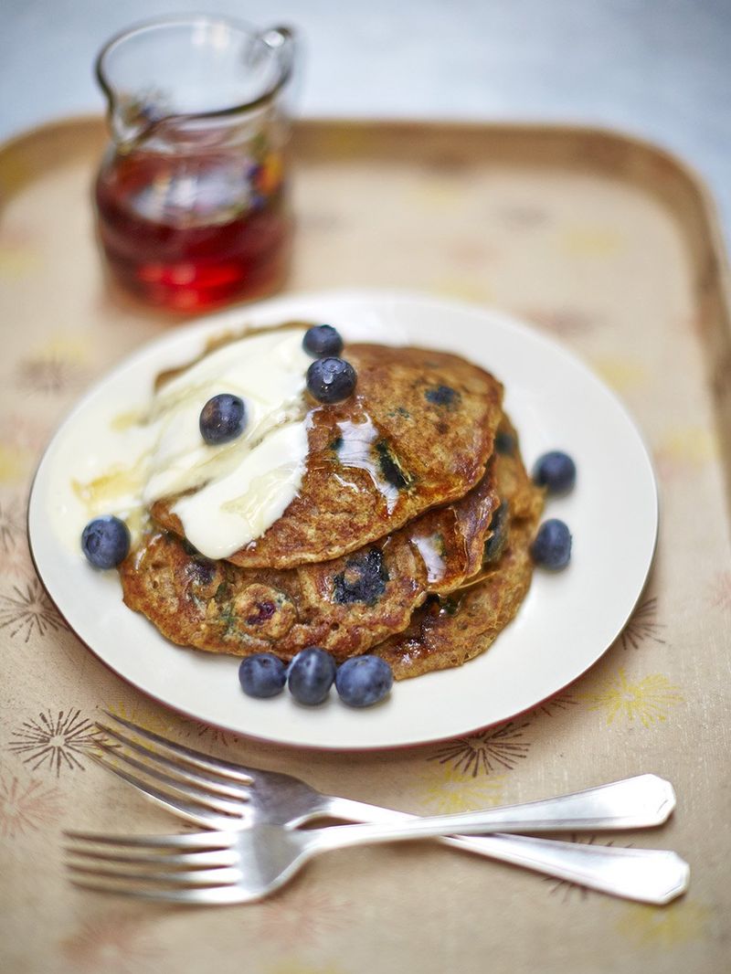 Vegan blueberry pancakes | Fruit recipes | Jamie Oliver recipes