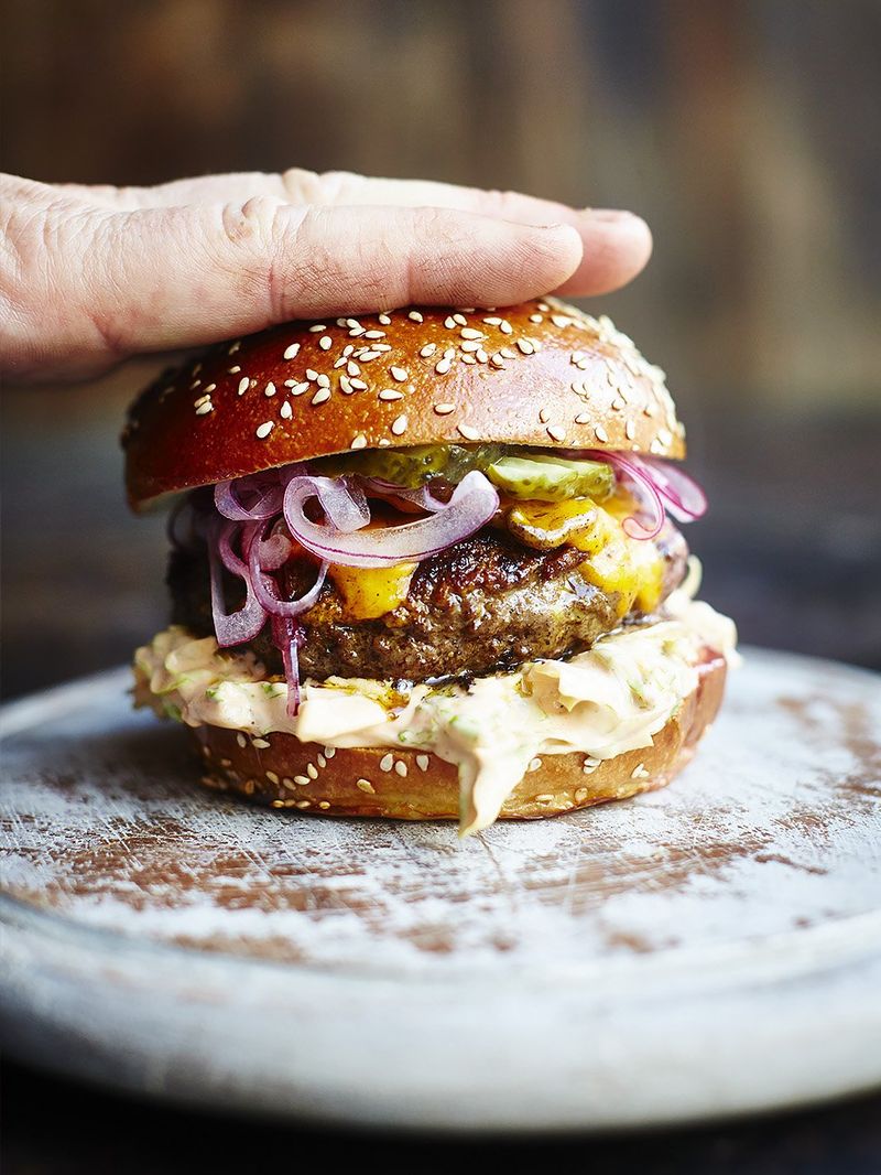 Spicy beef burger recipe | Jamie Oliver burger recipe