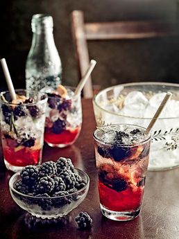 Berry &amp; rosemary juniper gin fizz