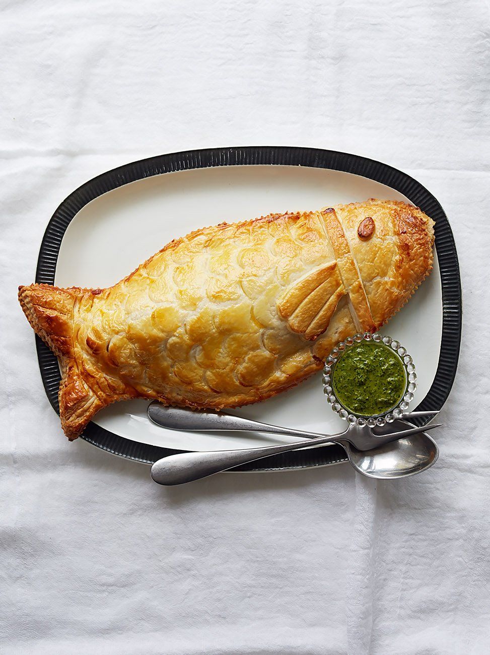 Sea bass in puff pastry