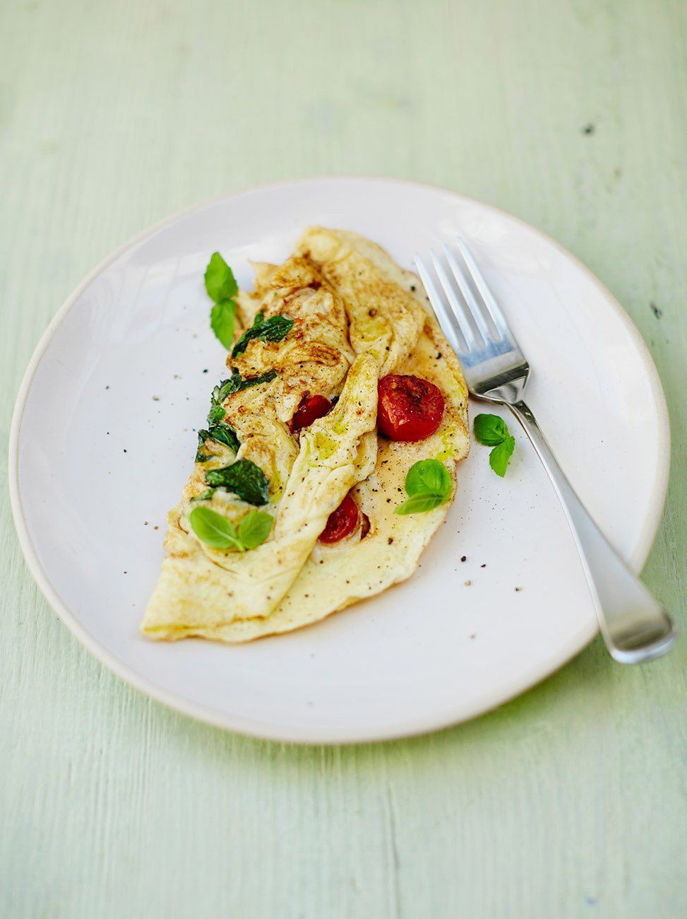 Tomato basil omelette