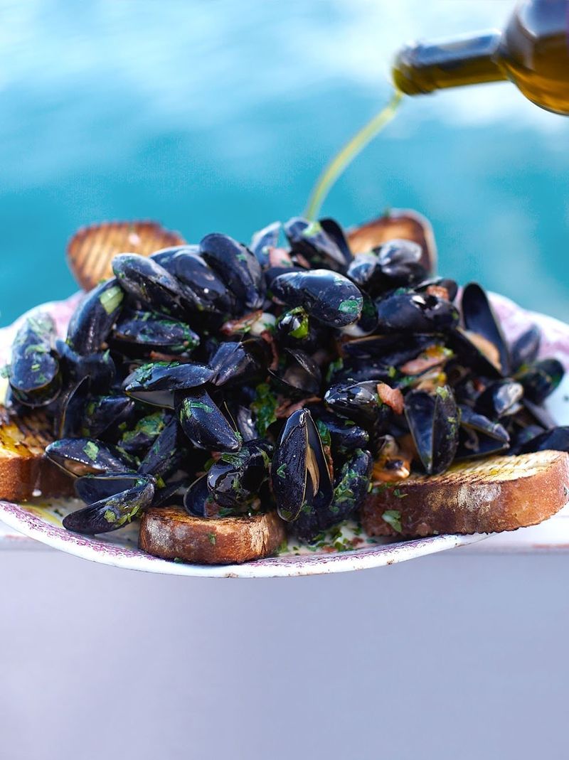 Creamy mussels Seafood recipes Jamie Oliver recipes