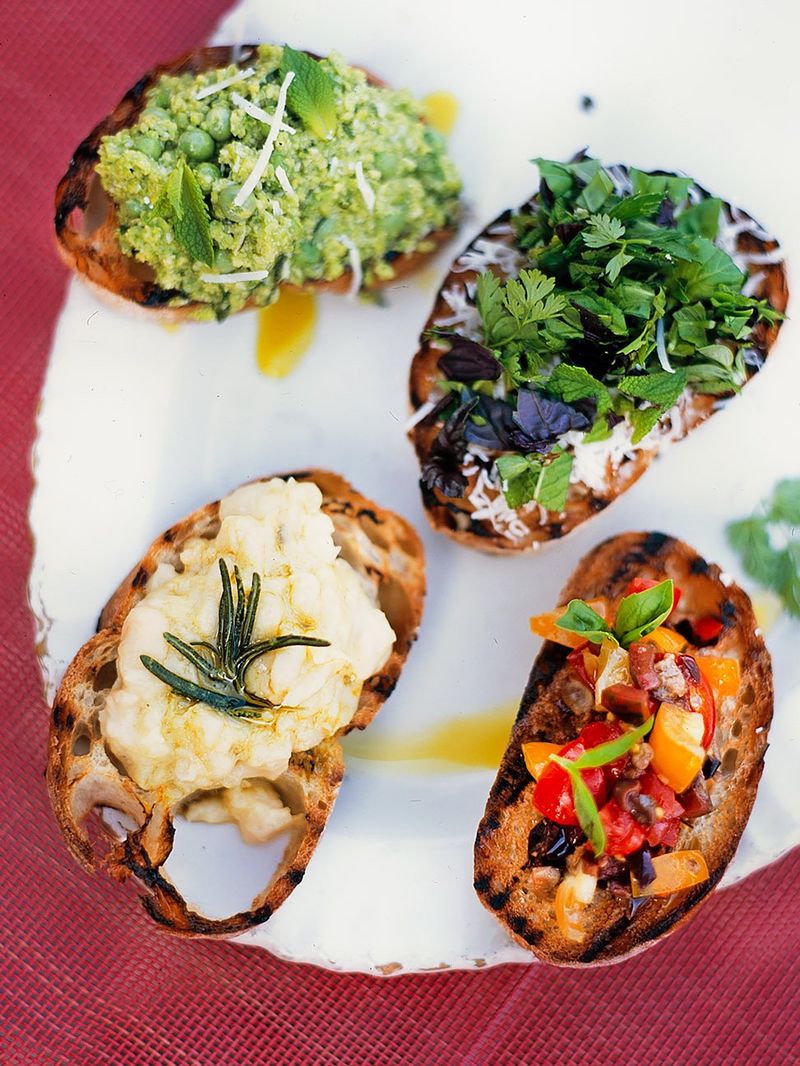 Pea and Bean Crostini | Bread Recipes | Jamie Oliver Recipes