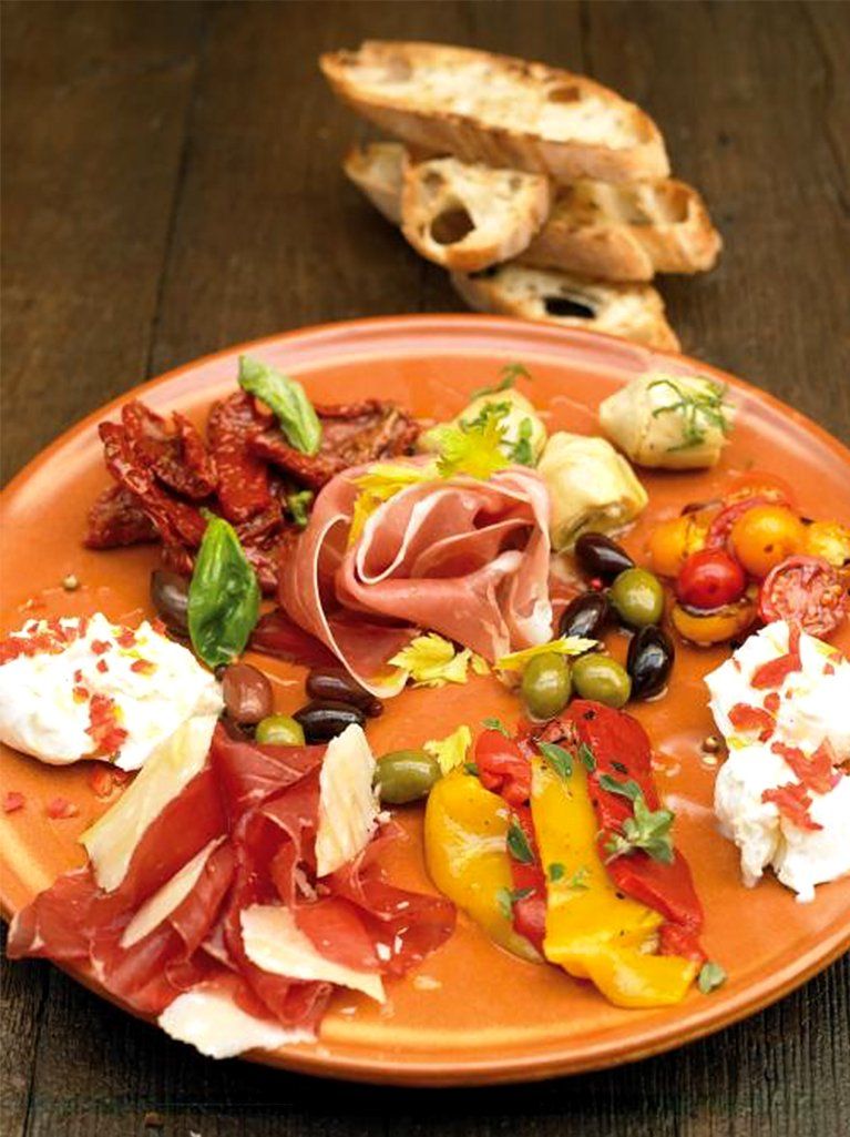 Italian style antipasti plate