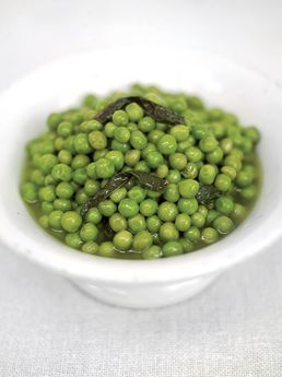 Minted peas under oil