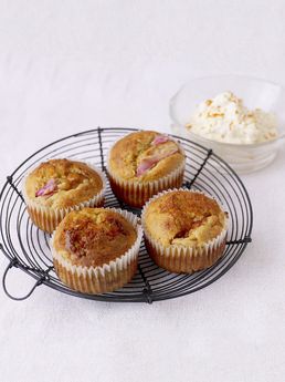 Mother's Day rhubarb and ginger muffins