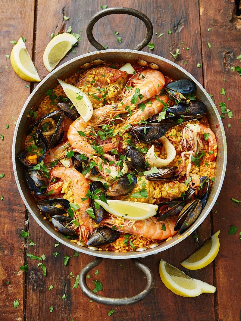 Chicken seafood paella | Jamie Oliver recipes
