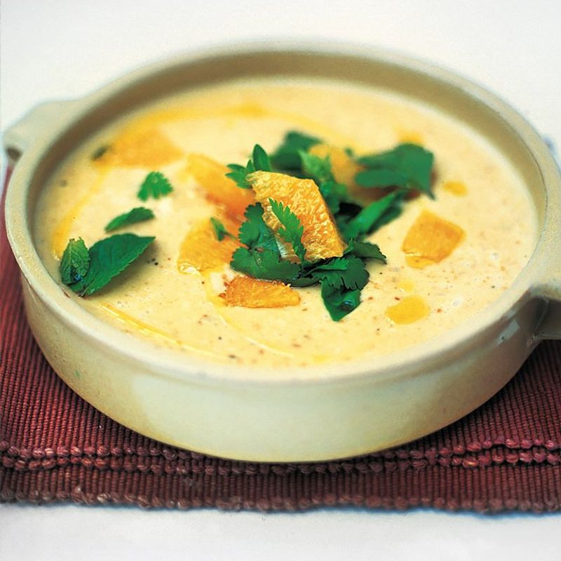 Roasted sweet garlic, bread and almond soup image