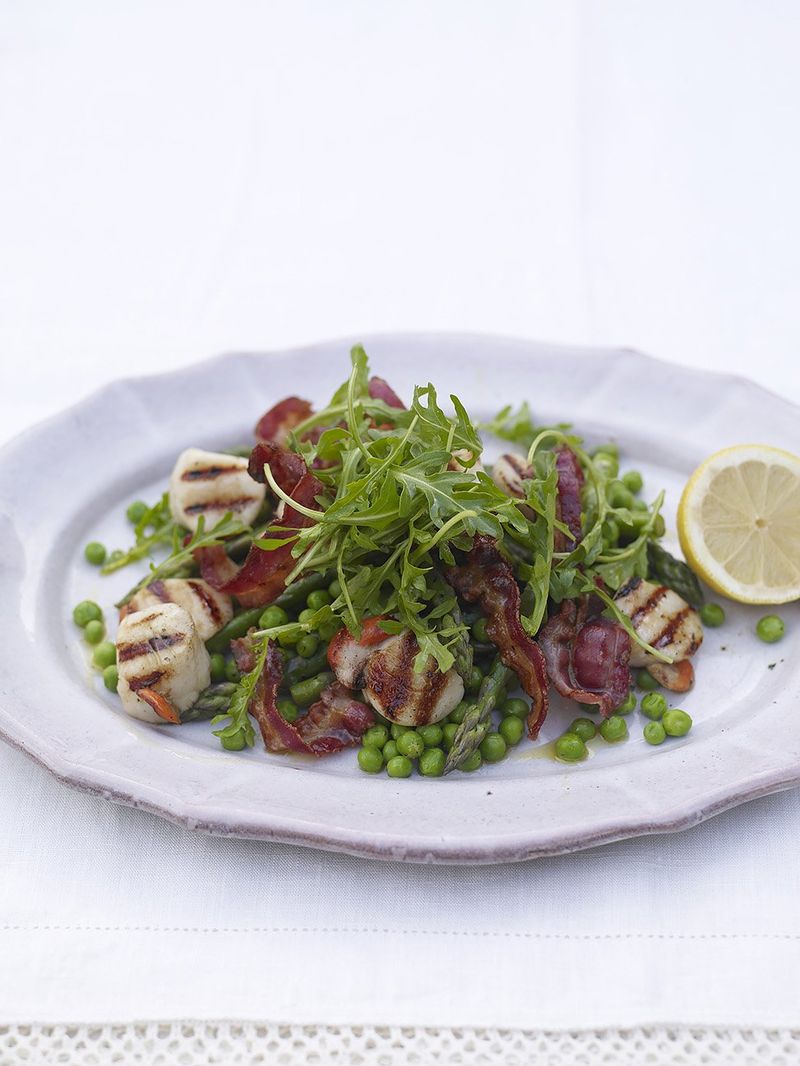 Scallops with pancetta and mint butter