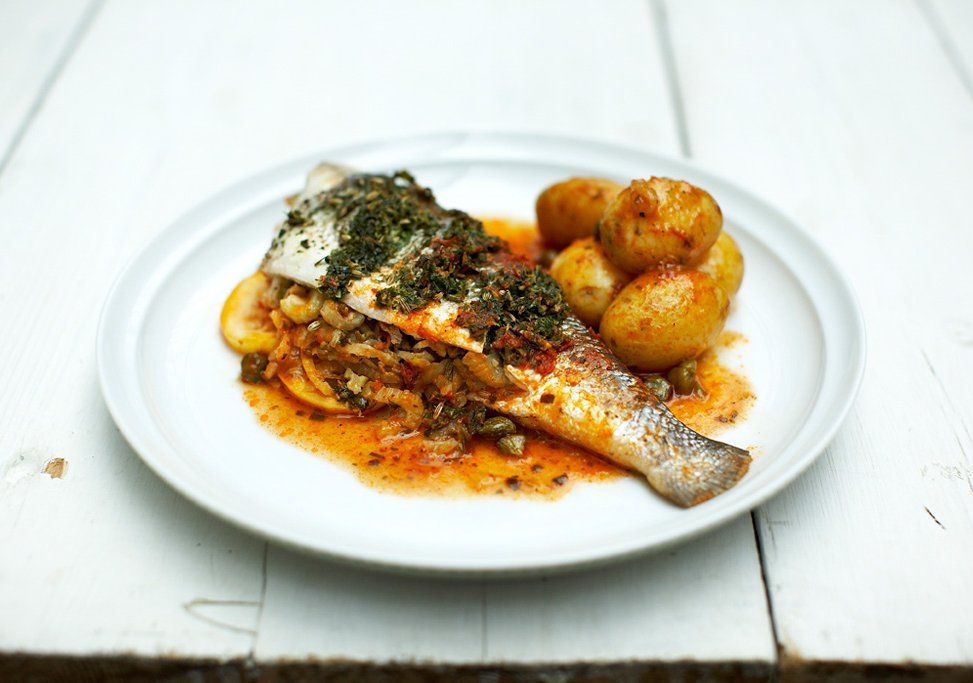 Sea bass fillet outlet oven