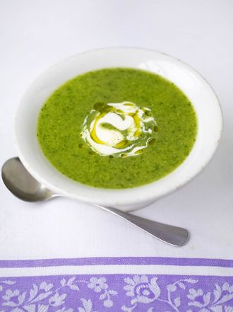 Summer pea and watercress soup