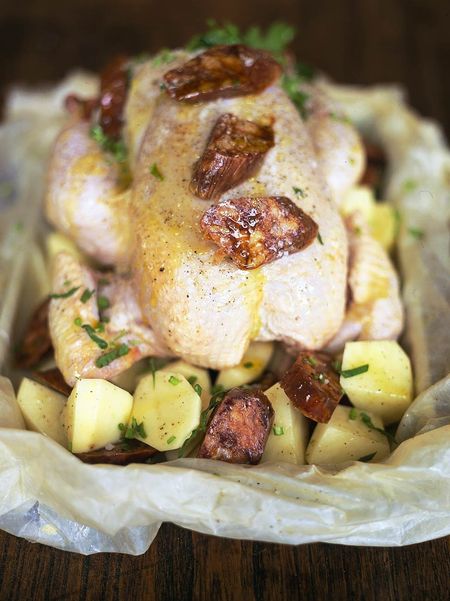 Spanish Roast Chicken Chicken Recipes Jamie Oliver Recipes