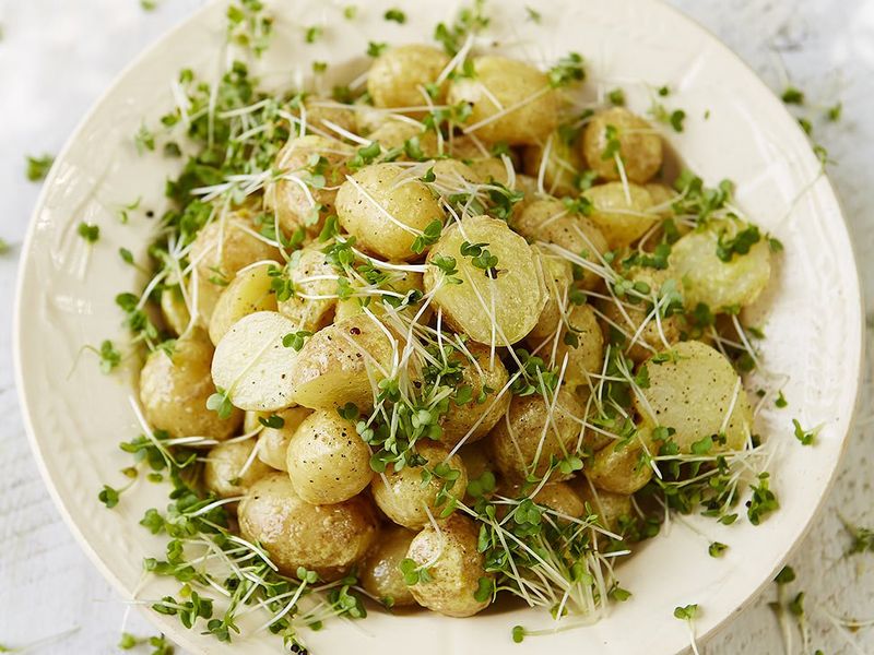 Jersey Royal potatoes: Garlicky new potatoes