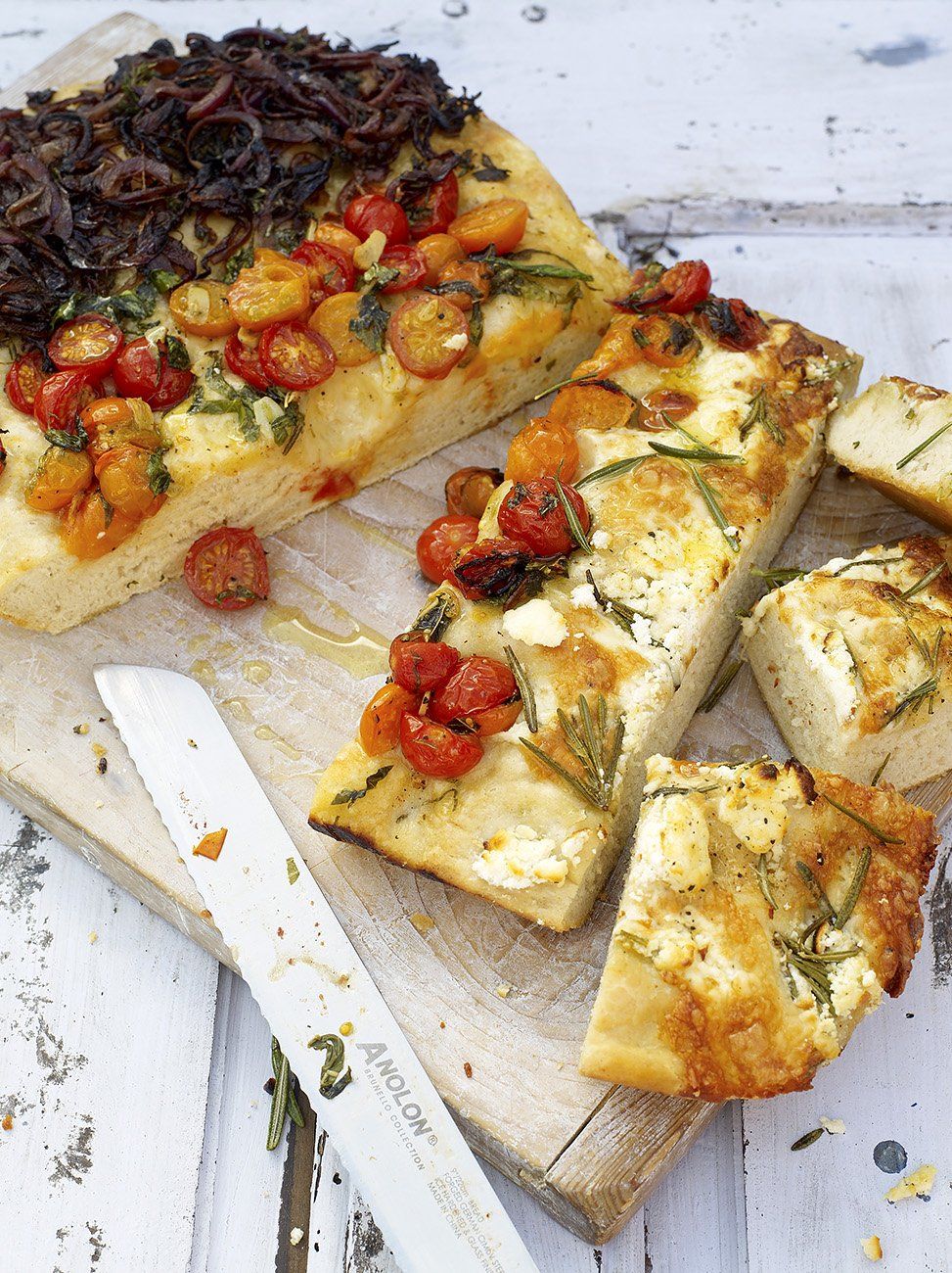 Three flavour focaccia