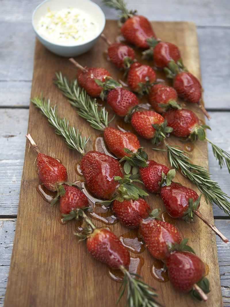 Strawberry Dipping Kebabs Fruit Recipes Jamie Oliver Recipes