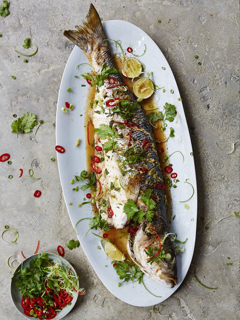 Asian-steamed sea bass | Fish recipes | Jamie Oliver recipes