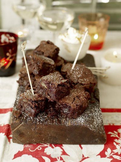 Little cherry and chestnut chocolate brownies